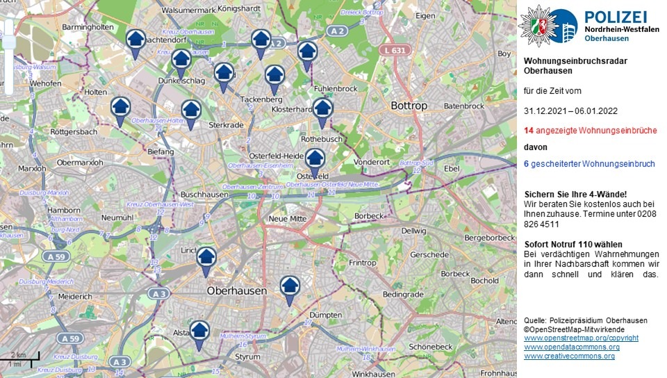POL-OB: Wohnungseinbruchsradar für Oberhausen - Dunkle Gestalten sind unterwegs