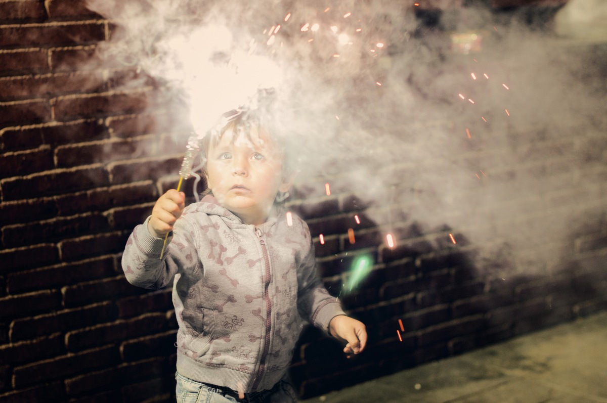 Silvesterfeuerwerk mit Kindern