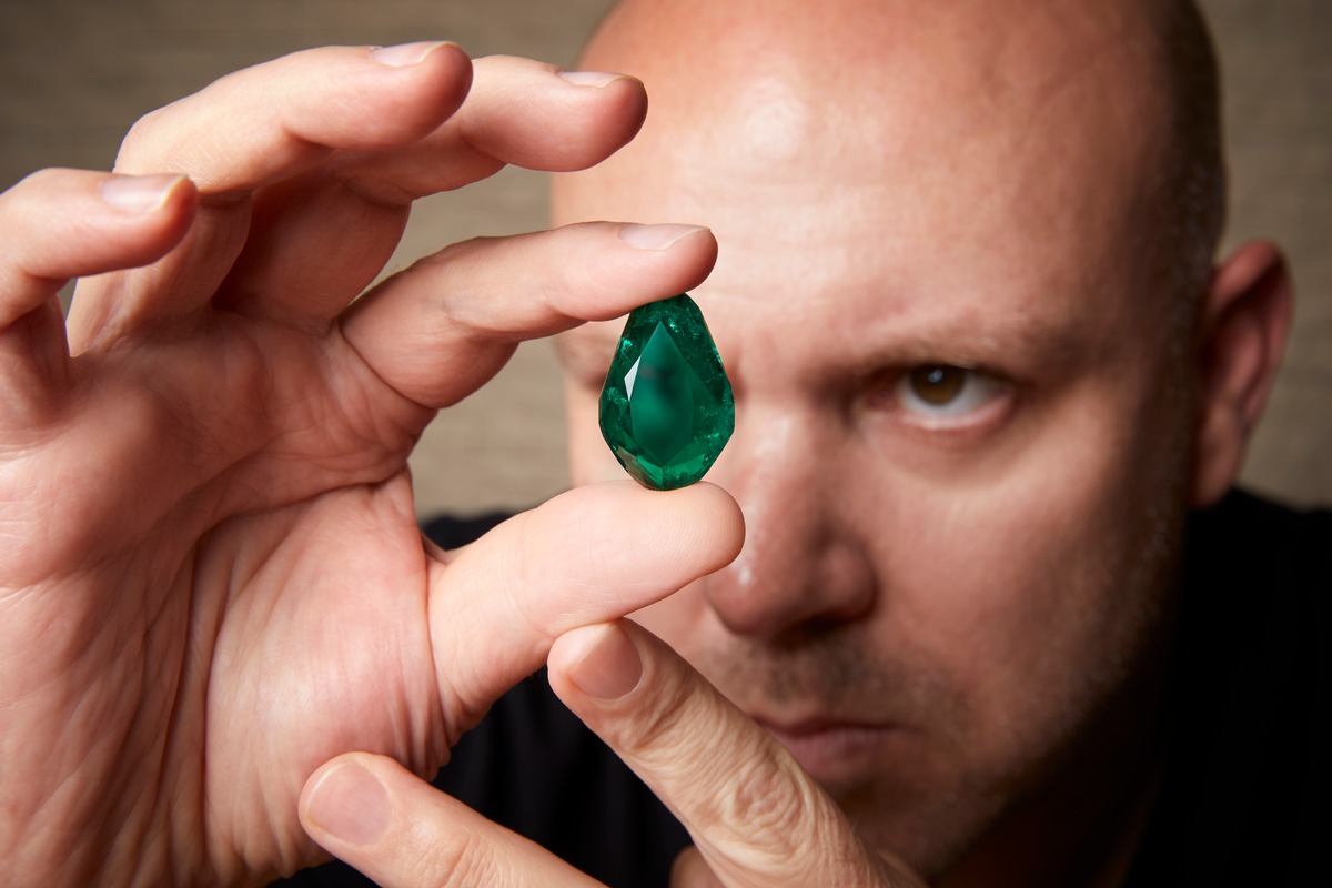 Kat Florence acquires rare antique 55.66-carat Colombian Emerald found in Italy by the extreme Gem Hunter Don Kogen