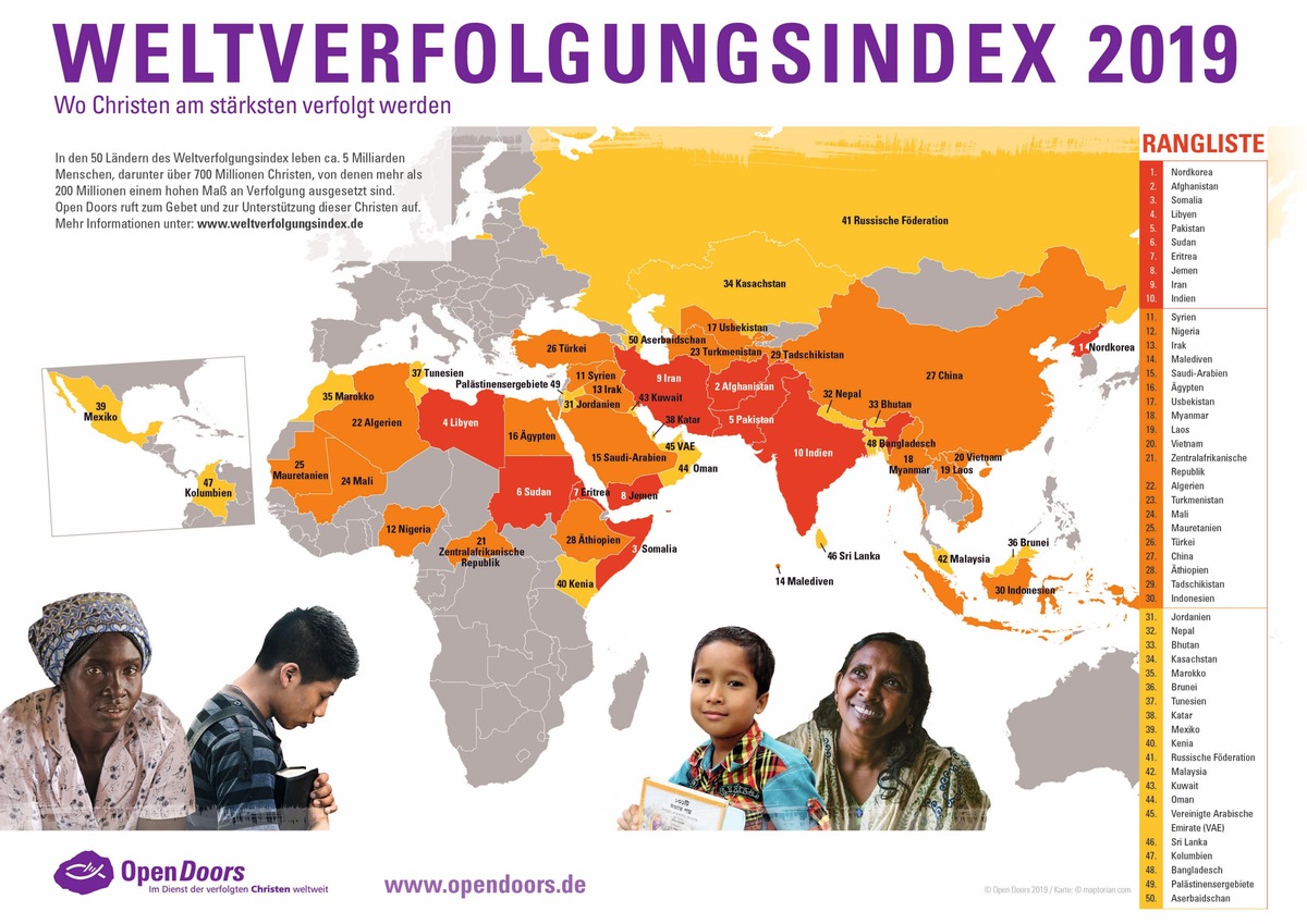 Alarmierende Zunahme der Christenverfolgung in China und Indien / Open Doors veröffentlicht den Weltverfolgungsindex 2019