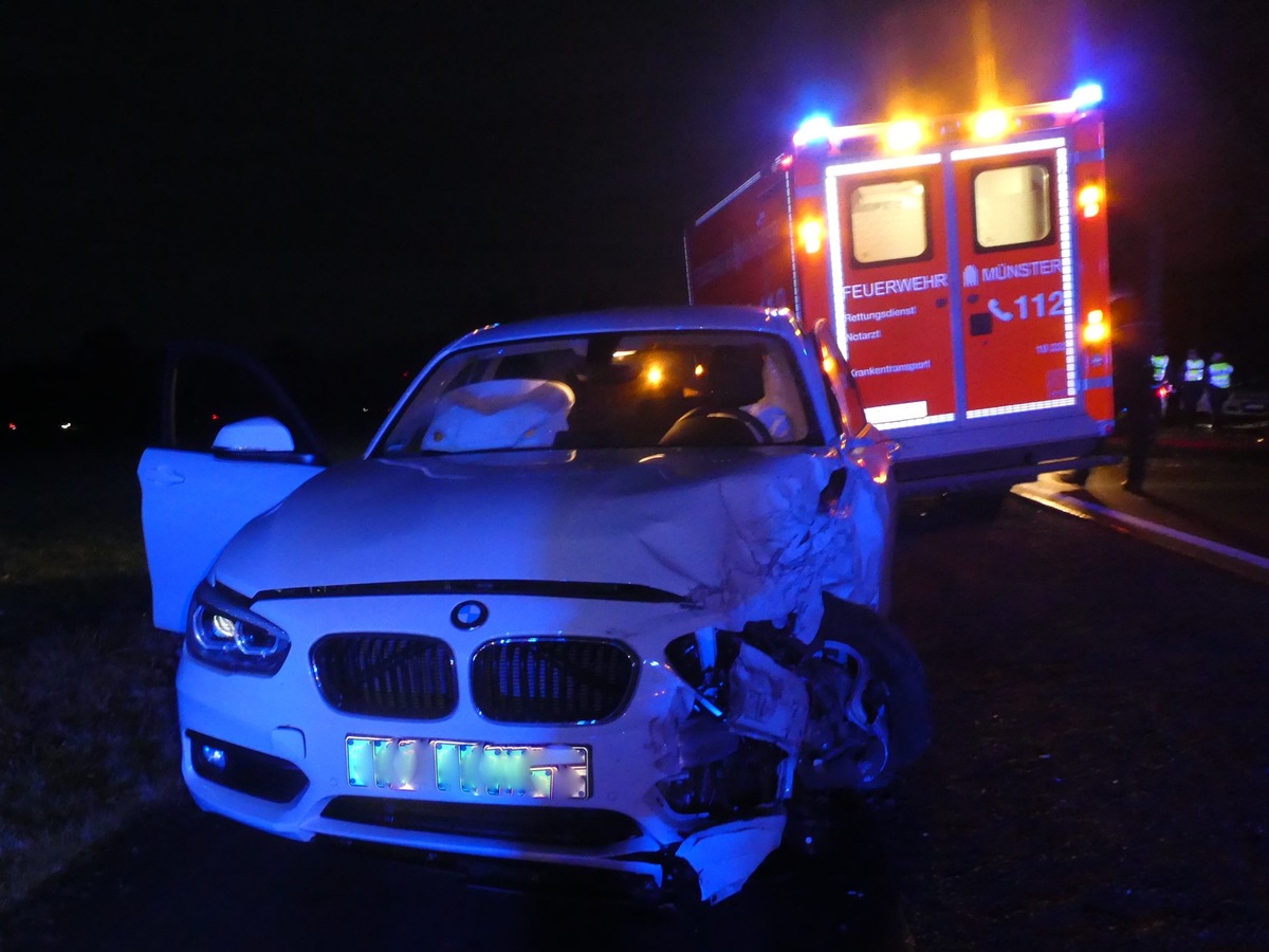 POL-MS: Unfall auf der Sprakeler Straße mit zwei Verletzten und 25.000 Euro Sachschaden