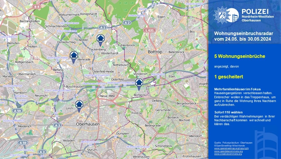 POL-OB: Wohnungseinbruchsradar in Oberhausen