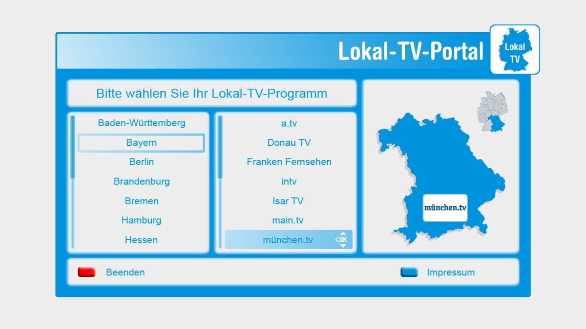 Lokal-TV-Portal in neuem Design nun auch über DVB-T empfangbar / Bereits fünf Bundesländer beteiligt (FOTO)