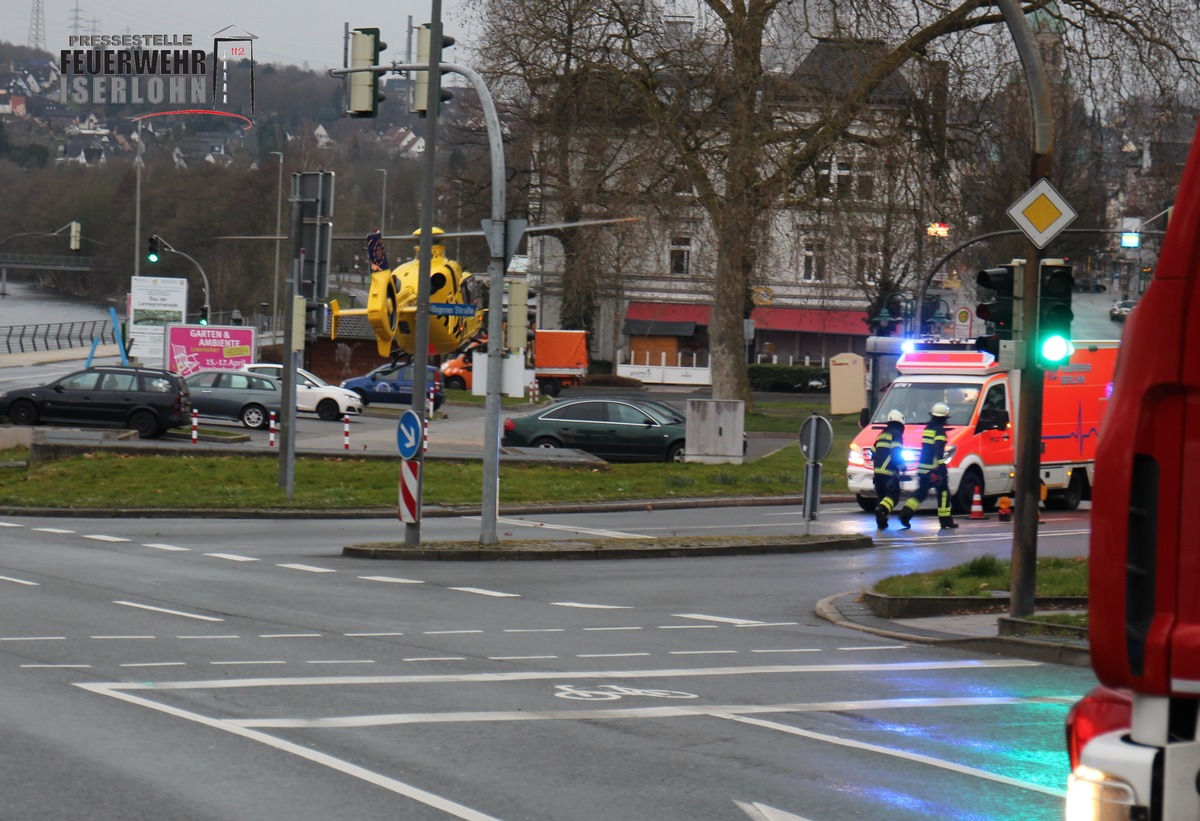 FW-MK: Rettungshubschraubereinsatz im Iserlohn-Letmathe