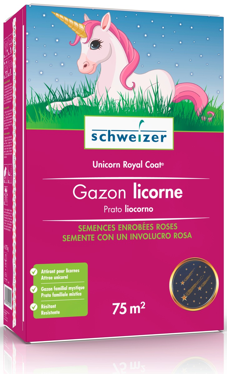 Pour une courte période seulement, le gazon licorne de SCHWEIZER