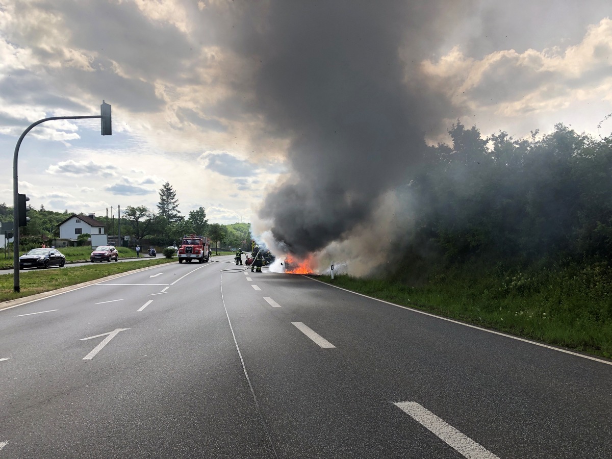 POL-PDKH: PKW auf der L 244 bei Bad Kreuznach brennt vollkommen aus