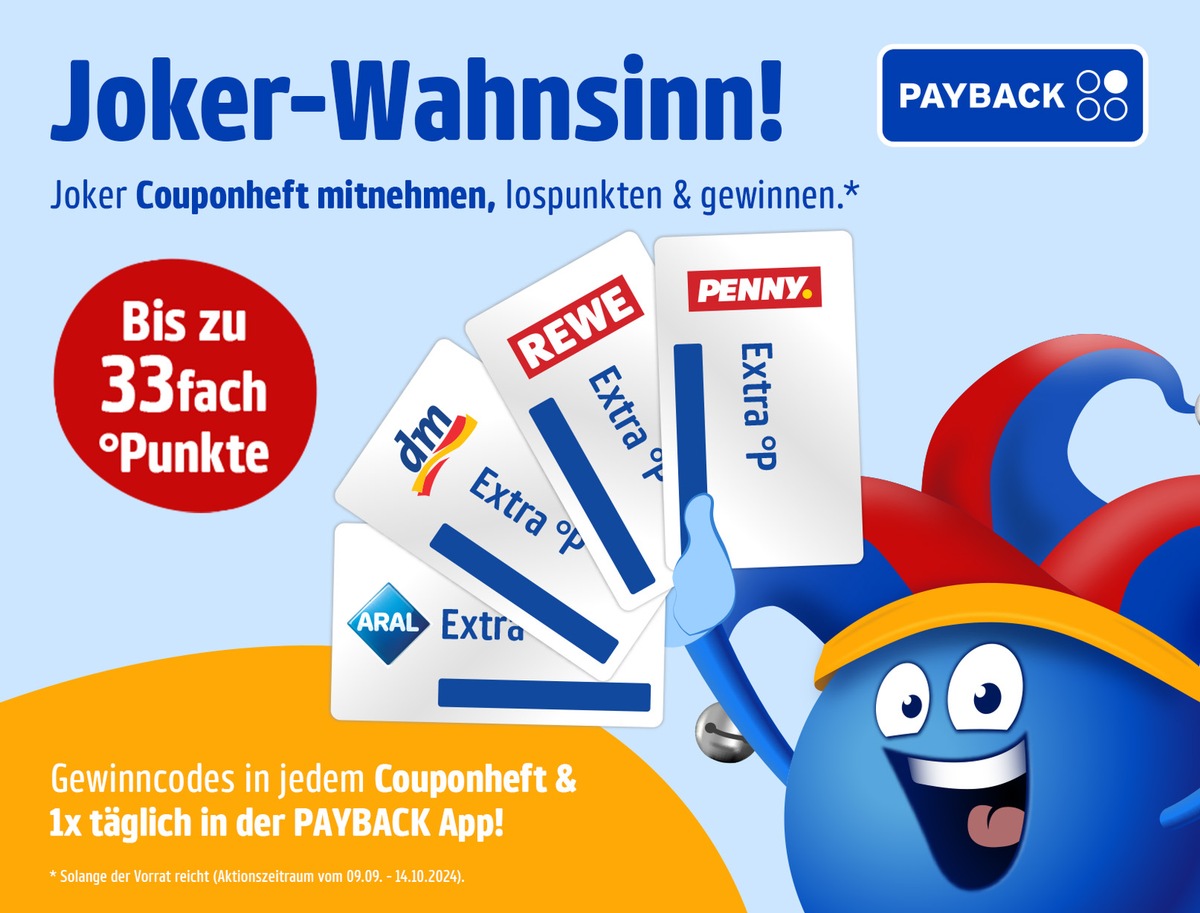 Der PAYBACK Joker ist wieder da! Mit dabei bei der beliebtesten Kampagne sind wieder viele Partner mit noch mehr Punkten und tollen Gewinnen