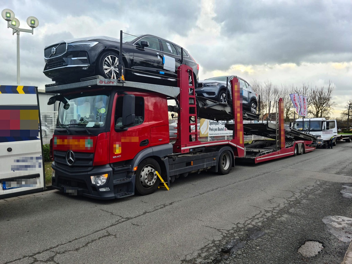 POL-RE: Marl: Polizei verbietet Autotransporter die Weiterfahrt