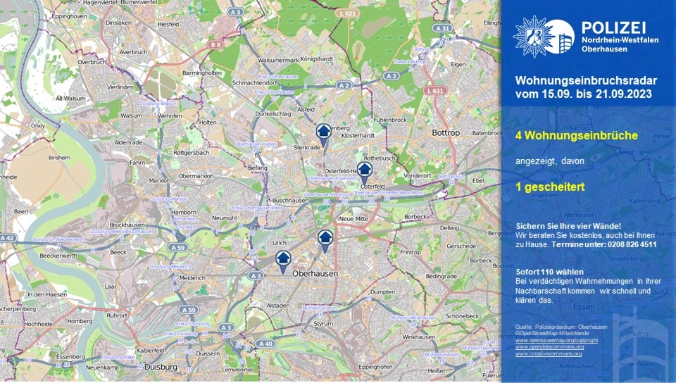 POL-OB: #Wohnungseinbruchsradar in Oberhausen