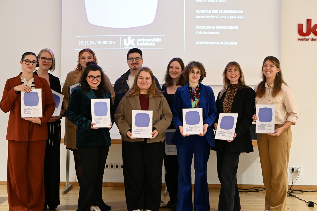 Zertifikatsverleihung des Zertifikatsprogramms Gender Studies der Universität Koblenz