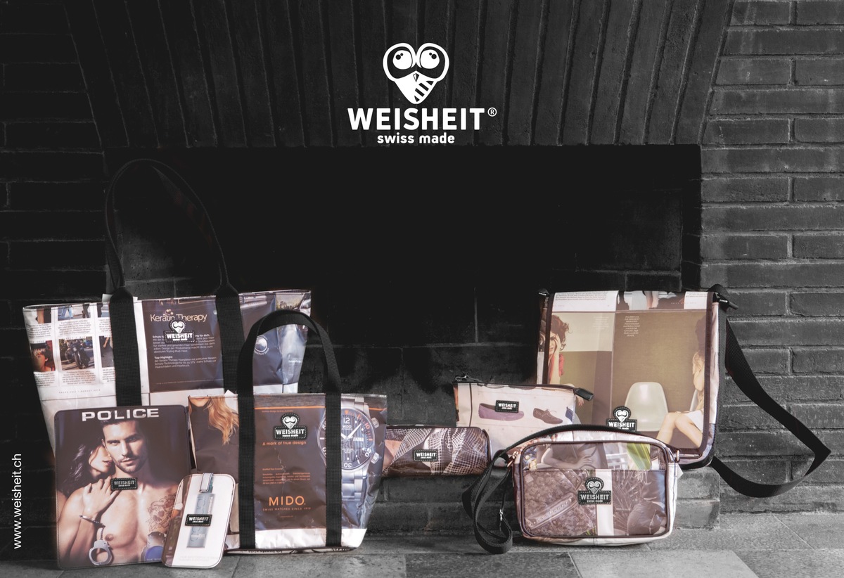 Unter dem Label WEISHEIT produziert ein junges Team Accessoires und Taschen, die etwas anders sind als alles, was bisher auf dem Markt war - Swiss Made &amp; Fairtrade (BILD)