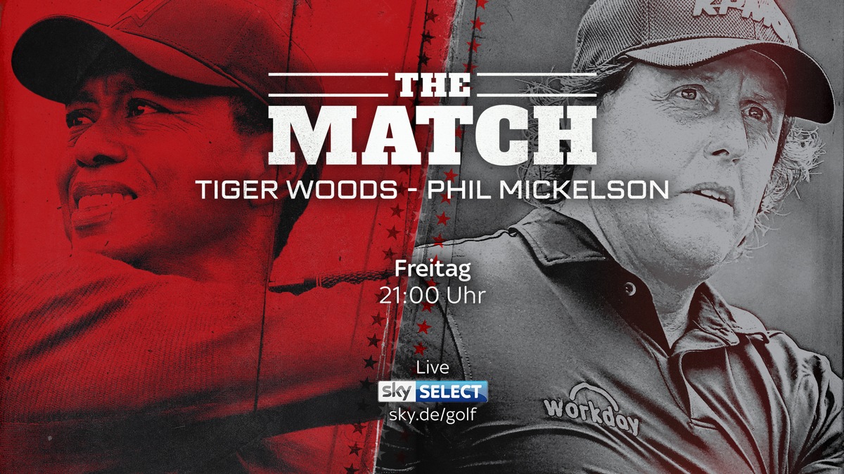 &quot;The Match: Tiger Woods - Phil Mickelson&quot;: das Duell der beiden besten Golfer ihrer Generation am Freitagabend live und exklusiv auf Sky Select