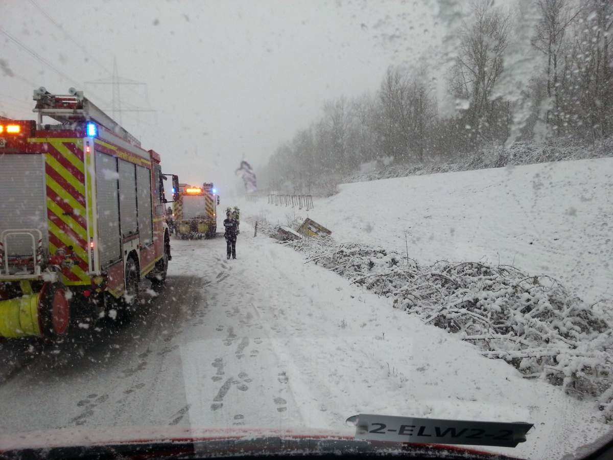 FW-GE: Wintereinbruch mit starkem Schneefall in Gelsenkirchen. Bis zum Nachmittag Einsätze der Feuerwehr überwiegend im Bereich des Rettungsdienstes.