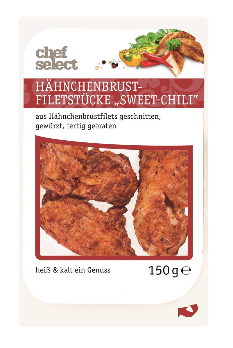 Der Hersteller SK Meat-Vertriebs GmbH informiert über die Angabe eines falschen Verbrauchsdatums auf dem Produkt &quot;Hähnchenbrust-Filetstücke Sweet-Chili, 150 g&quot; (FOTO)