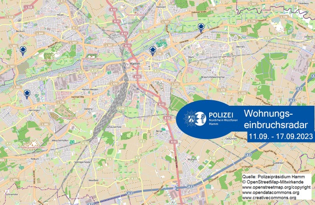 POL-HAM: Wohnungseinbruchsradar Hamm für die Woche vom 11. September bis 17. September