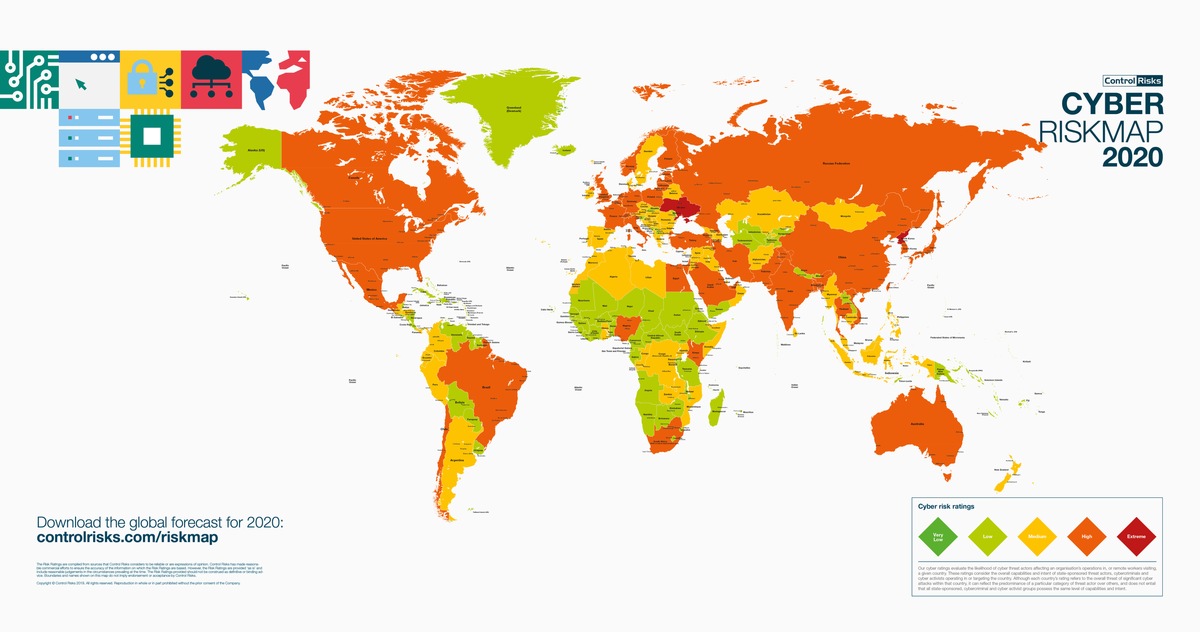 Control Risks warnt für 2020 vor einer Bedrohung durch Cyber-Kriegsführung in nie dagewesenem Ausmaß / Europäische Unternehmen sollten ihre digitale Widerstandsfähigkeit überprüfen