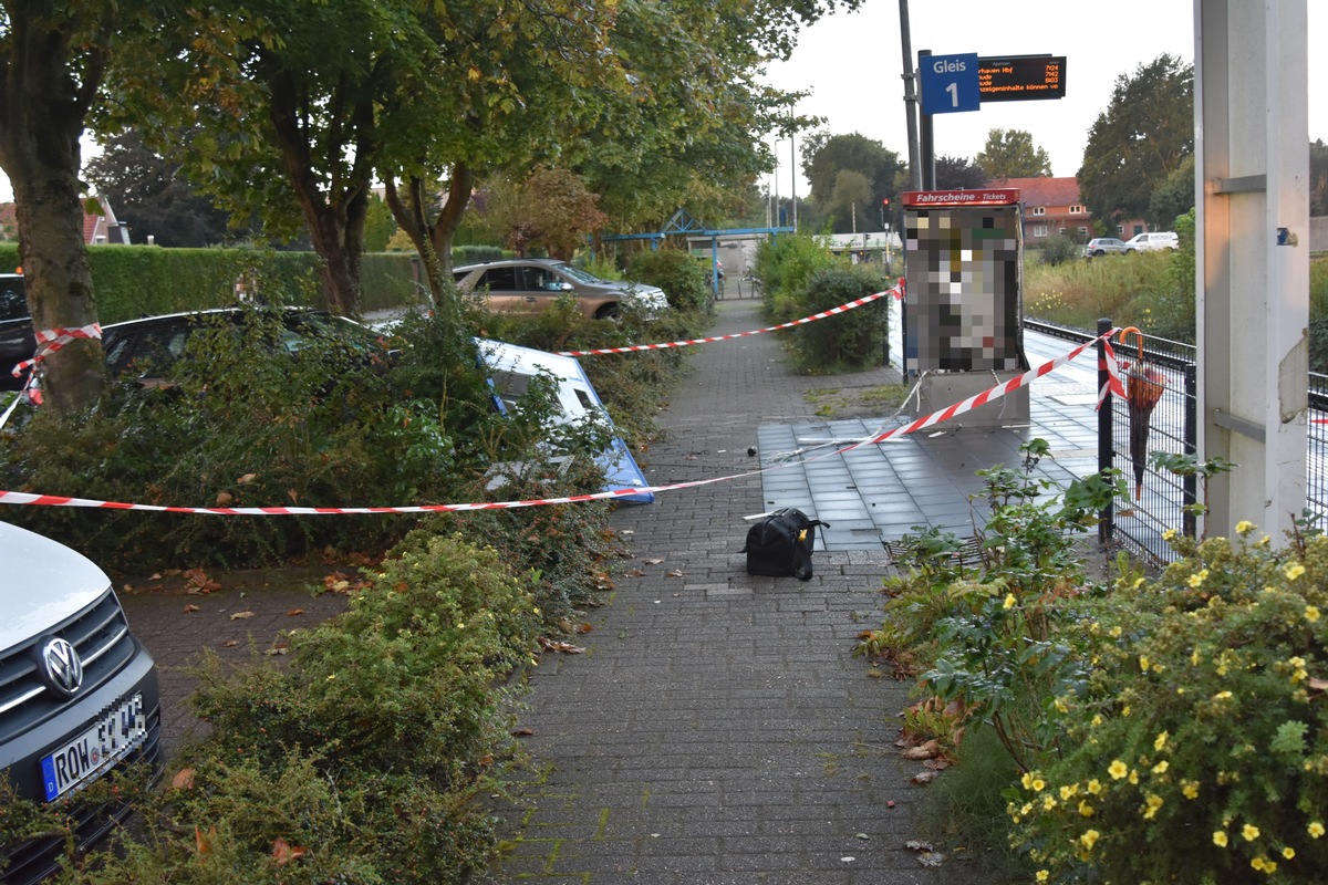 POL-STD: Unbekannte brechen Fahrkartenautomaten am Apensener Bahnhof mit brachialer Gewalt auf - Polizei sucht Zeugen