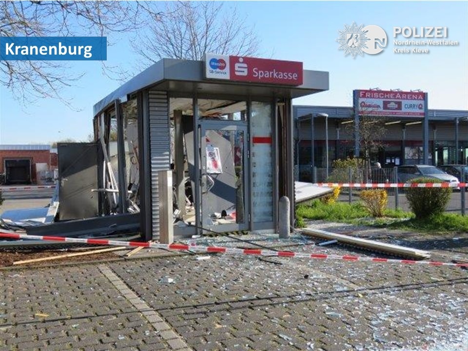 POL-KLE: Ergänzung zur Geldautomatensprengung am 25. März in Kranenburg / Zeugen gesucht