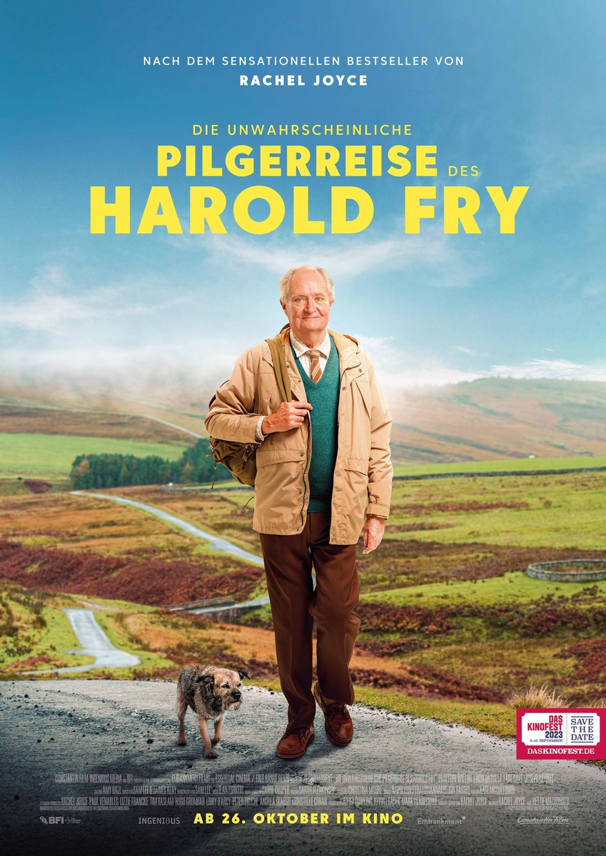 Bestseller-Verfilmung DIE UNWAHRSCHEINLICHE PILGERREISE DES HAROLD FRY / Mit Jim Broadbent, Penelope Wilton, Linda Bassett, Earl Cave, Joseph Mydell u.v.a.