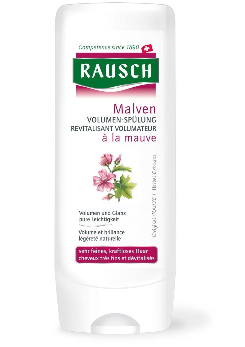 RAUSCH Malven VOLUMEN-SPÜLUNG - die Spezialpflege für feines, kraftloses Haar (BILD)