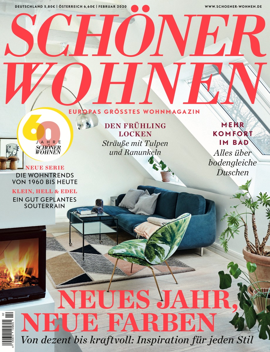 Zum Doppeljubiläum ein Upgrade für Europas größtes Wohnmagazin: SCHÖNER WOHNEN wird 60 - SCHÖNER WOHNEN-Kollektion feiert 20-jähriges Bestehen