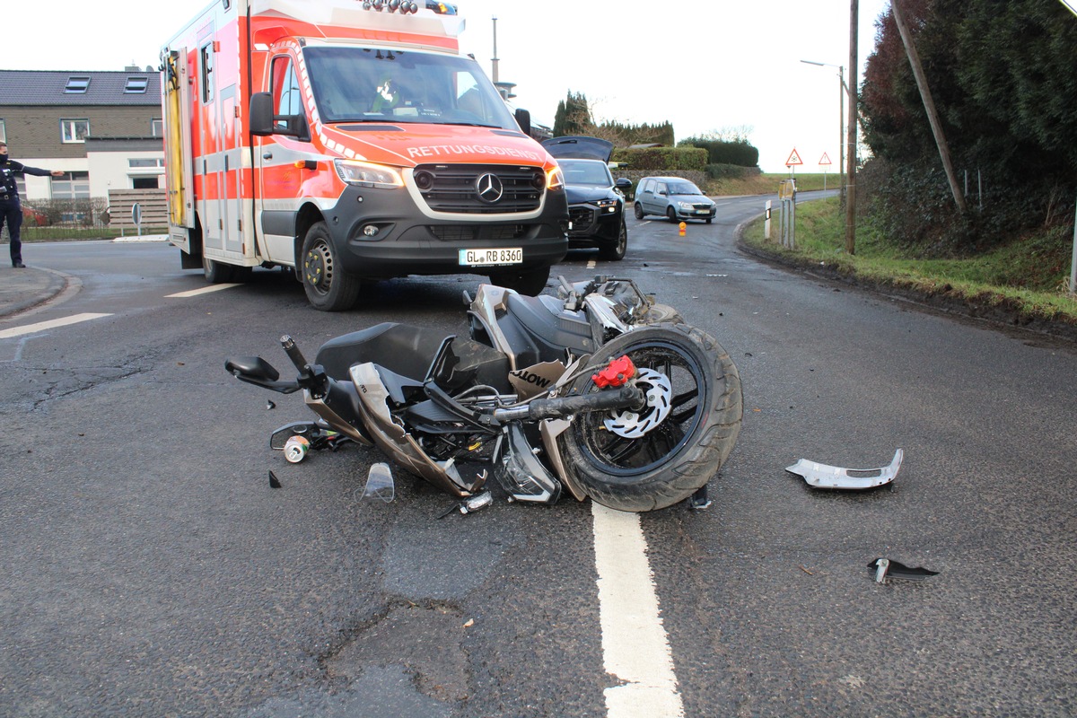 POL-RBK: Leichlingen - Zusammenstoß zwischen Rollerfahrer und Pkw