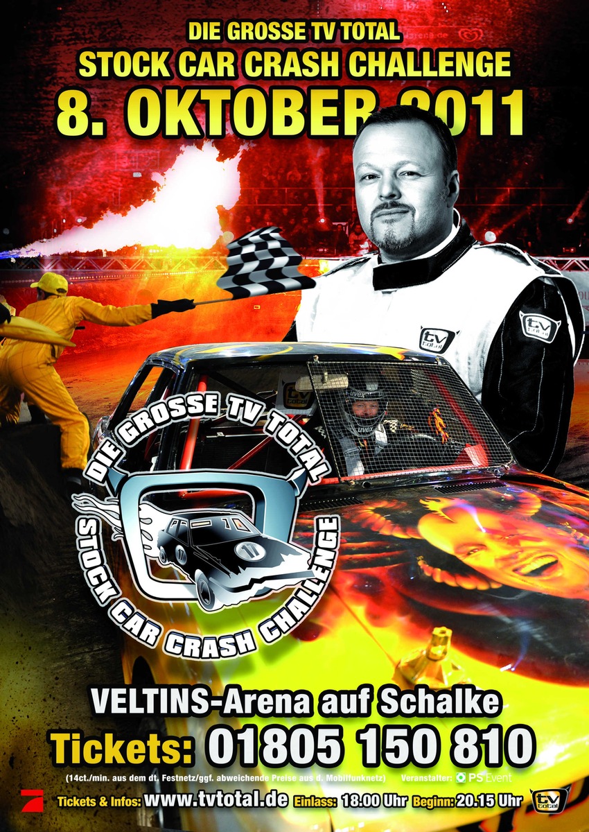 Die holländische Variante: Stefan Raab zerlegt Wohnwagen bei der &quot;TV total Stock Car Crash Challenge 2011&quot; auf ProSieben (mit Bild)