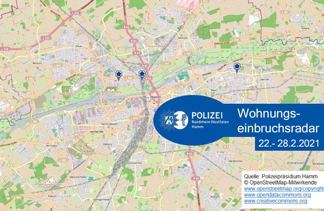 POL-HAM: Wohnungseinbruchsradar Hamm für die Woche 22.02.2021 bis 28.02.2021