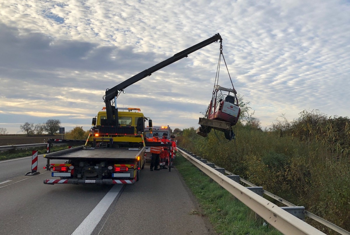 POL-PDLD: A65 Anschlussstelle Edenkoben - Verkehrsunfall durch freifahrenden Anhänger