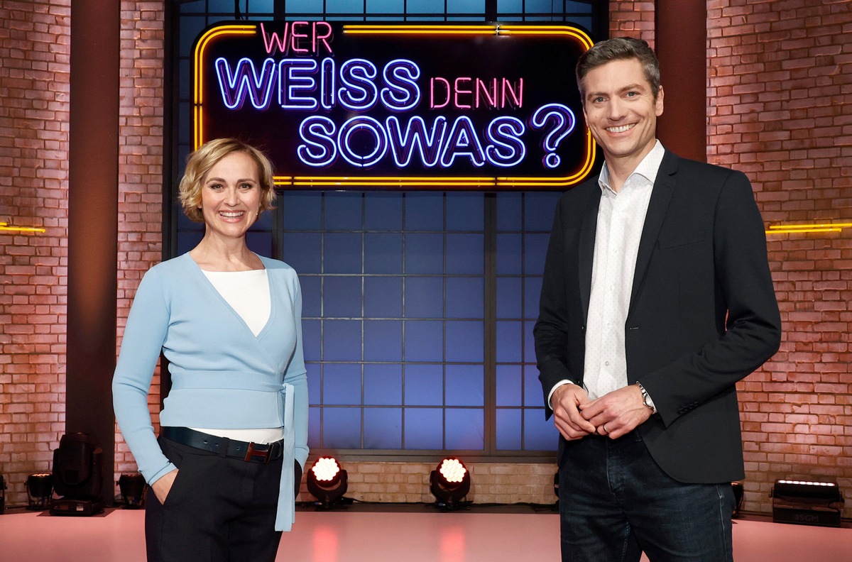 Gute Nachrichten: Die &quot;Tagesthemen&quot;-Moderatoren Caren Miosga und Ingo Zamperoni bei &quot;Wer weiß denn sowas?&quot;