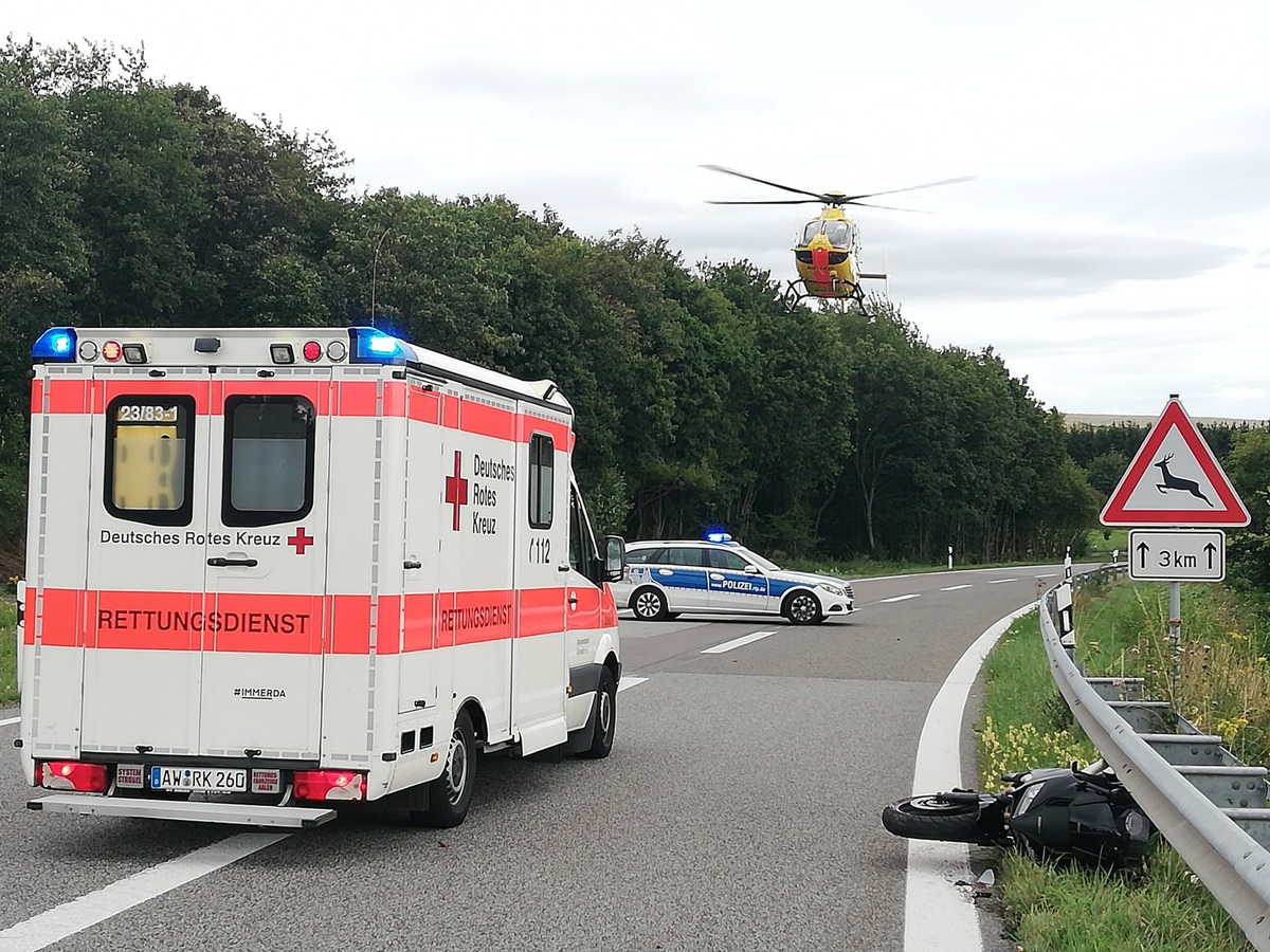 POL-VDKO: Schwerverletzter Motorradfahrer