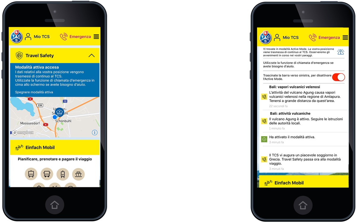 Grande successo della funzione &quot;Travel Safety&quot; dell&#039;app TCS