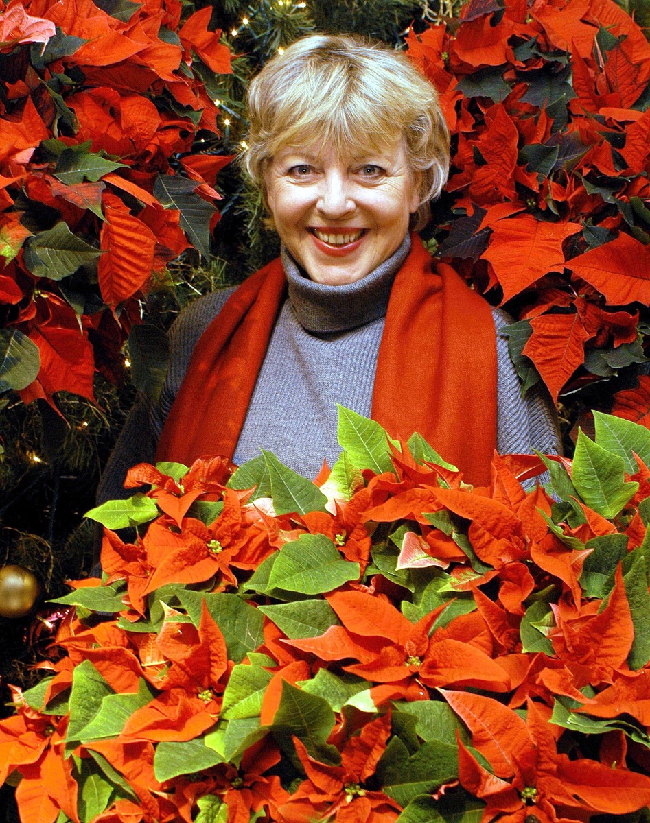 Marie-Luise Marjan verkauft Weihnachtssterne zugunsten von Unicef in Hamburg