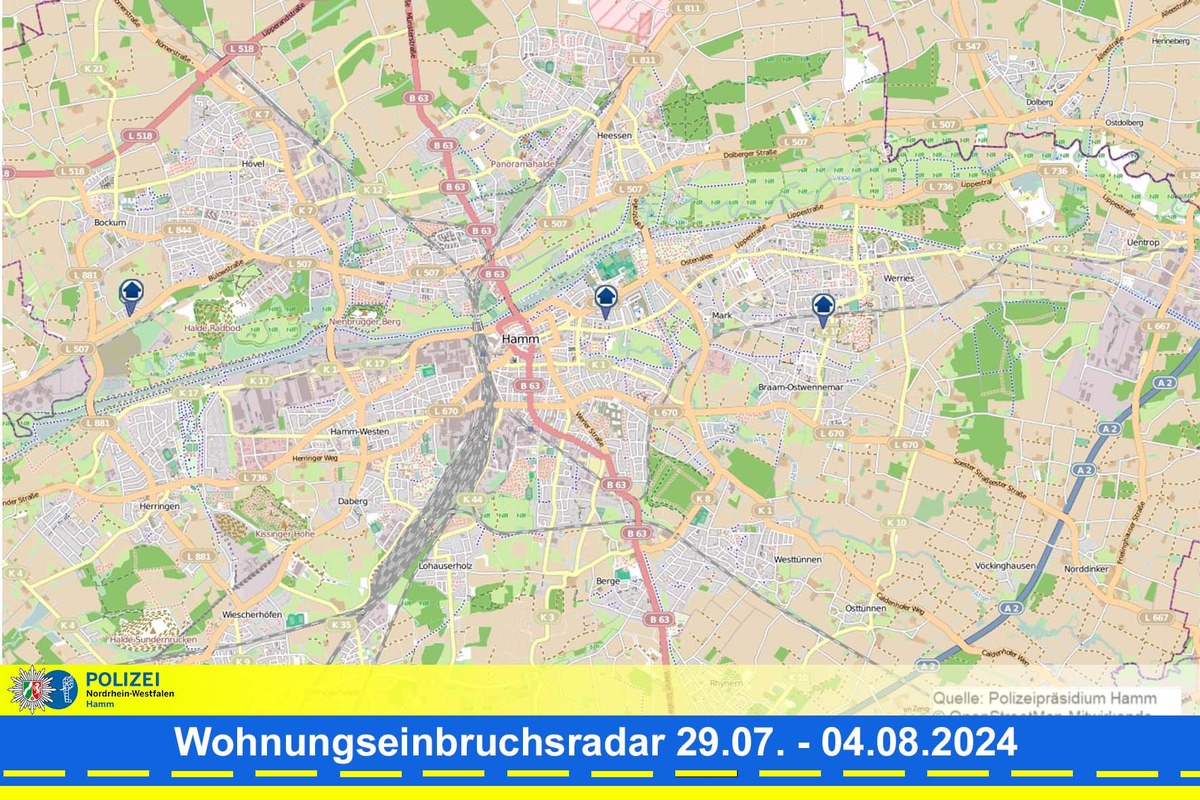 POL-HAM: Wohnungseinbruchsradar Hamm für die Woche vom 29. Juli bis 4. August