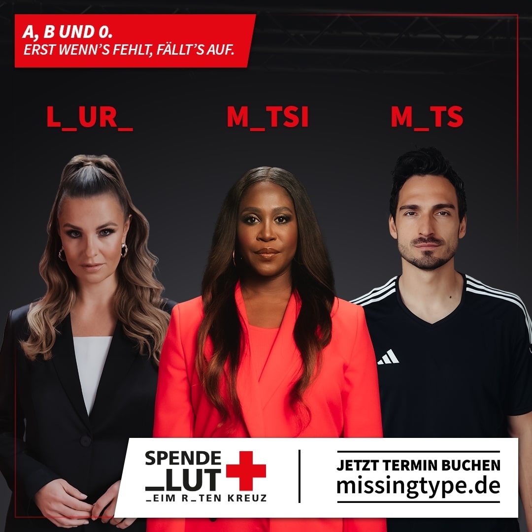 Jede Generation braucht ihre Blutspender: DRK-Blutspendedienste rufen mit bundesweiter Kampagne #missingtype zu langfristigem Engagement auf