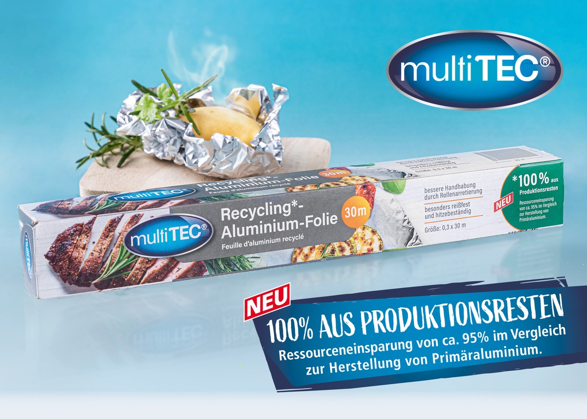 NORMA-Alufolie von MULTITEC künftig komplett aus ressourcenschonendem Material / Echt nachhaltig! Auch der Verpackungskarton besteht aus Recyclingstoffen