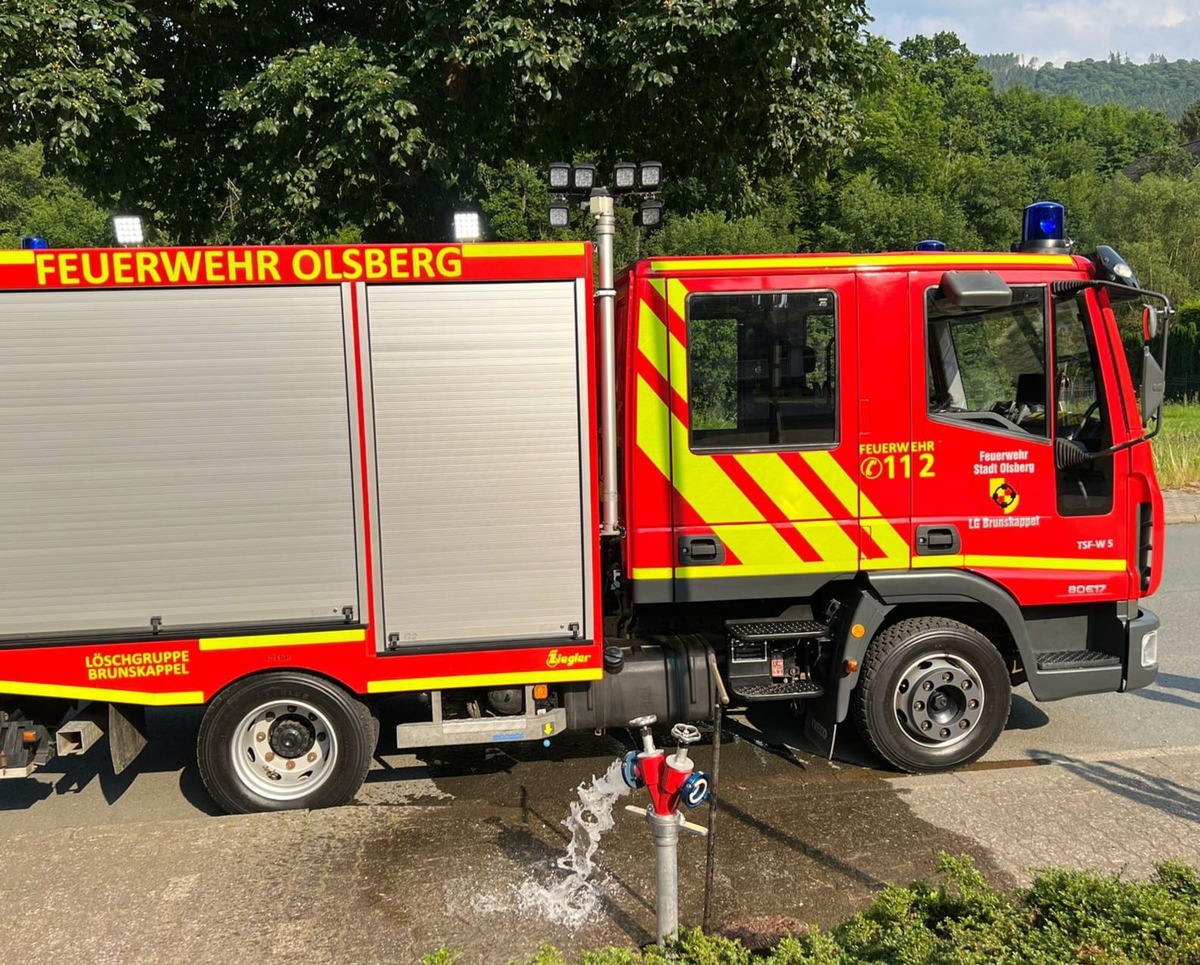 FF Olsberg: Hydrantenüberprüfung in Olsberg - Brunskappel