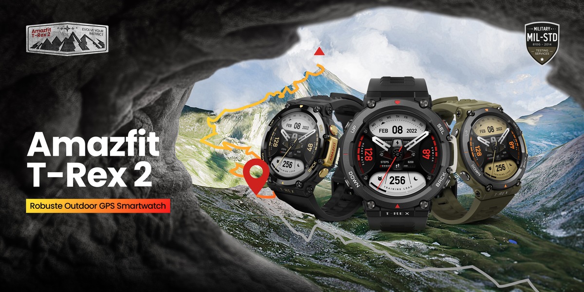 Amazfit bringt die T-Rex 2 auf den Markt / Eine neue robuste Outdoor-GPS-Smartwatch für den Einsatz in der freien Natur