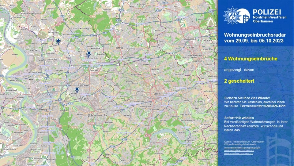 POL-OB: Wohnungseinbruchsradar für Oberhausen