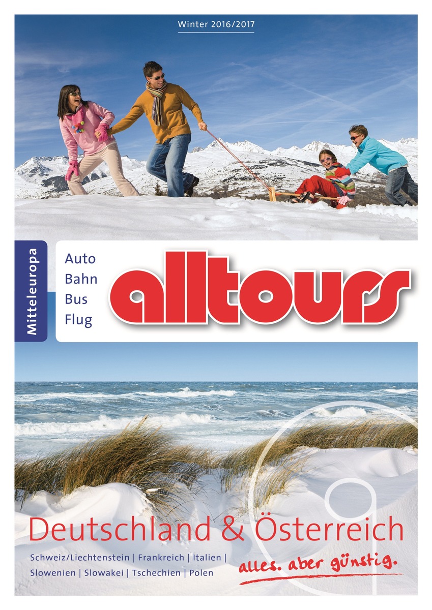 alltours baut Programm für Wintersportler, Familien, Sparfüchse und Wellnessurlauber weiter aus / Mehr zielgruppenspezifische Angebote für Gäste mit Individualanreise