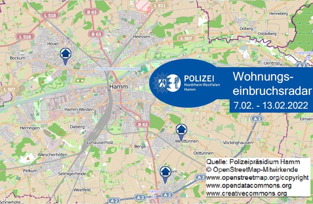 POL-HAM: Wohnungseinbruchsradar Hamm für die Woche vom 7. Februar bis 13. Februar 2022