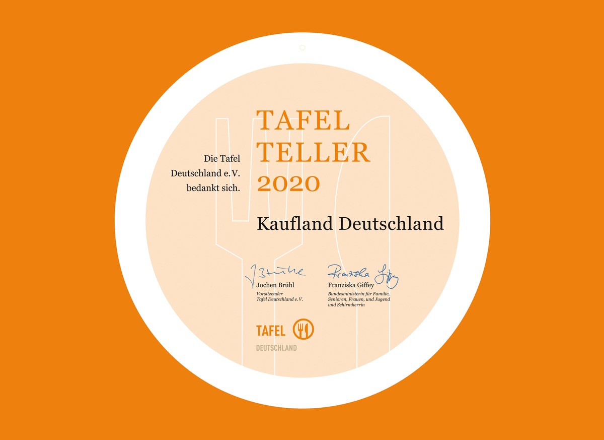 &quot;Tafel-Teller&quot; für besonderes Engagement