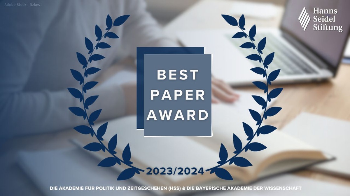 Gemeinsamer Best Paper Award der Akademie für Politik und Zeitgeschehen und der Bayerischen Akademie der Wissenschaften: Thinking, Doing and Using New Energies - Challenges, Approaches and Solutions