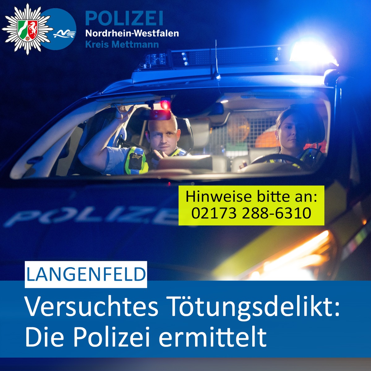 POL-ME: Versuchtes Tötungsdelikt: 42-Jähriger durch Stiche verletzt - Polizei ermittelt - Langenfeld - 2406061