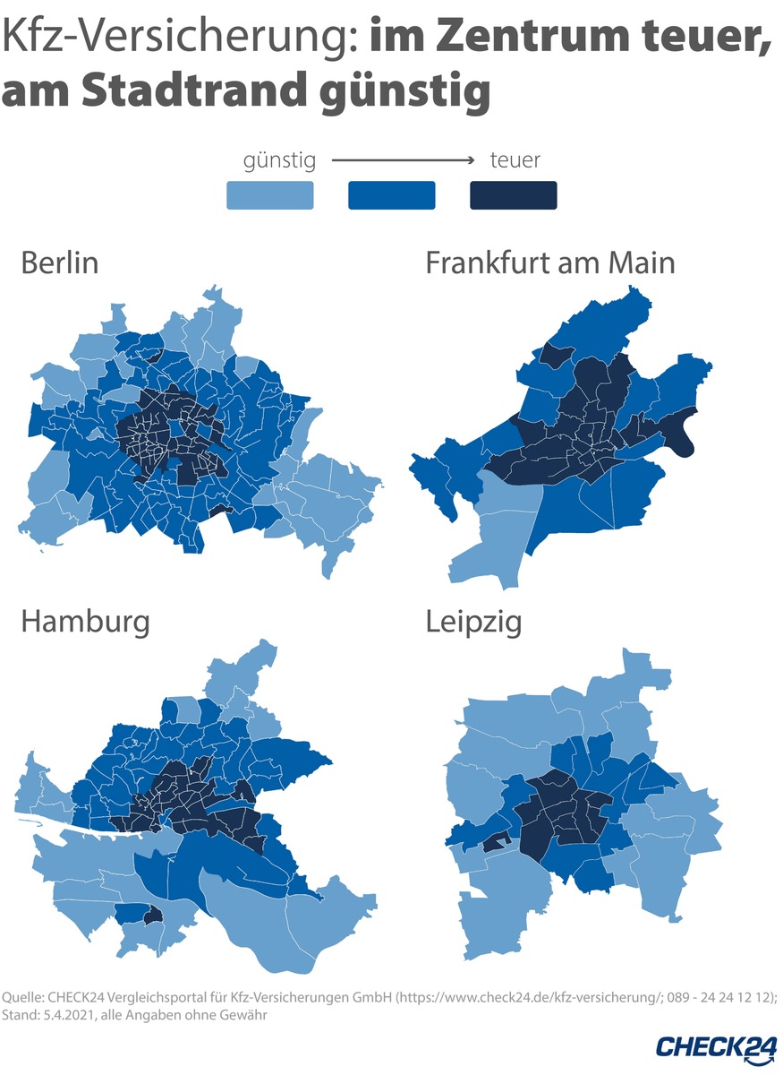 Kfz-Versicherung: Gleiche Stadt, andere PLZ - bis zu 19 Prozent Beitragsunterschied