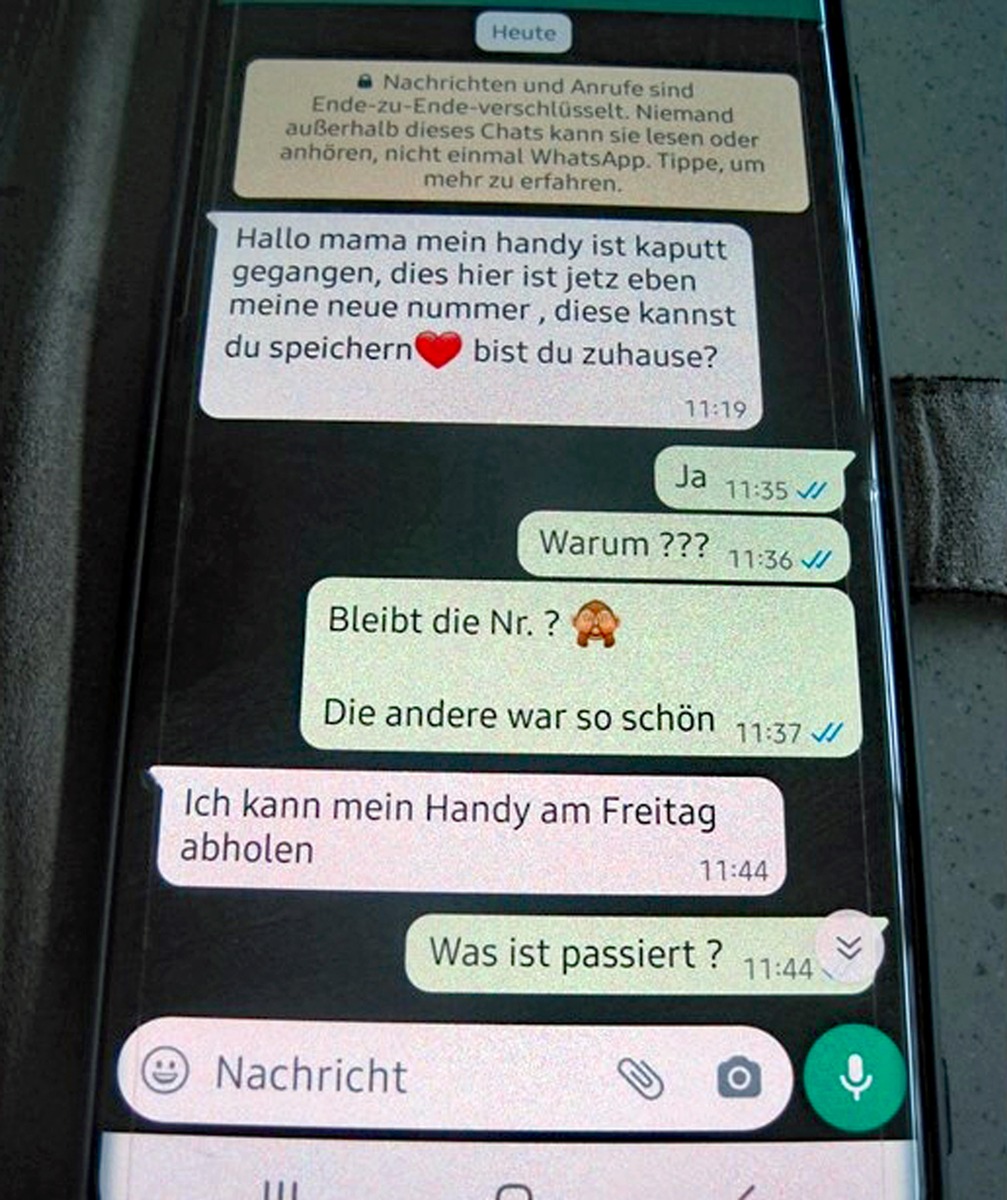 POL-ME: Seniorin durch falsche WhatsApp-Nachricht um Bargeld betrogen - Erkrath - 2203110