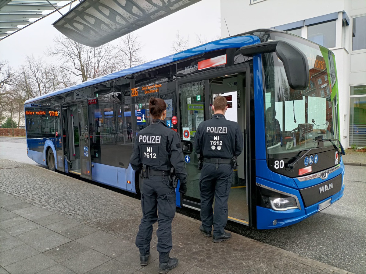 POL-DEL: Polizeiinspektion Delmenhorst/Oldenburg-Land/Wesermarsch: Beteiligung an landesweiten Kontrollmaßnahmen zur Einhaltung 3G und Maskenpflicht im ÖPNV