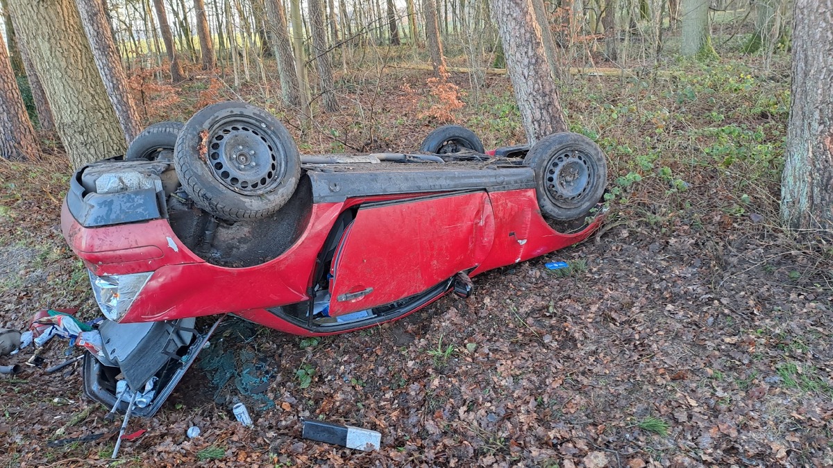 POL-ROW: ++ Schwäne in Bremervörde behindern den Verkehr ++ Pkw brennt in Sottrum aus ++ Bei Glätte von der Straße abgekommen: Auto überschlägt sich ++ Mit 1,6 Promille am Steuer ++