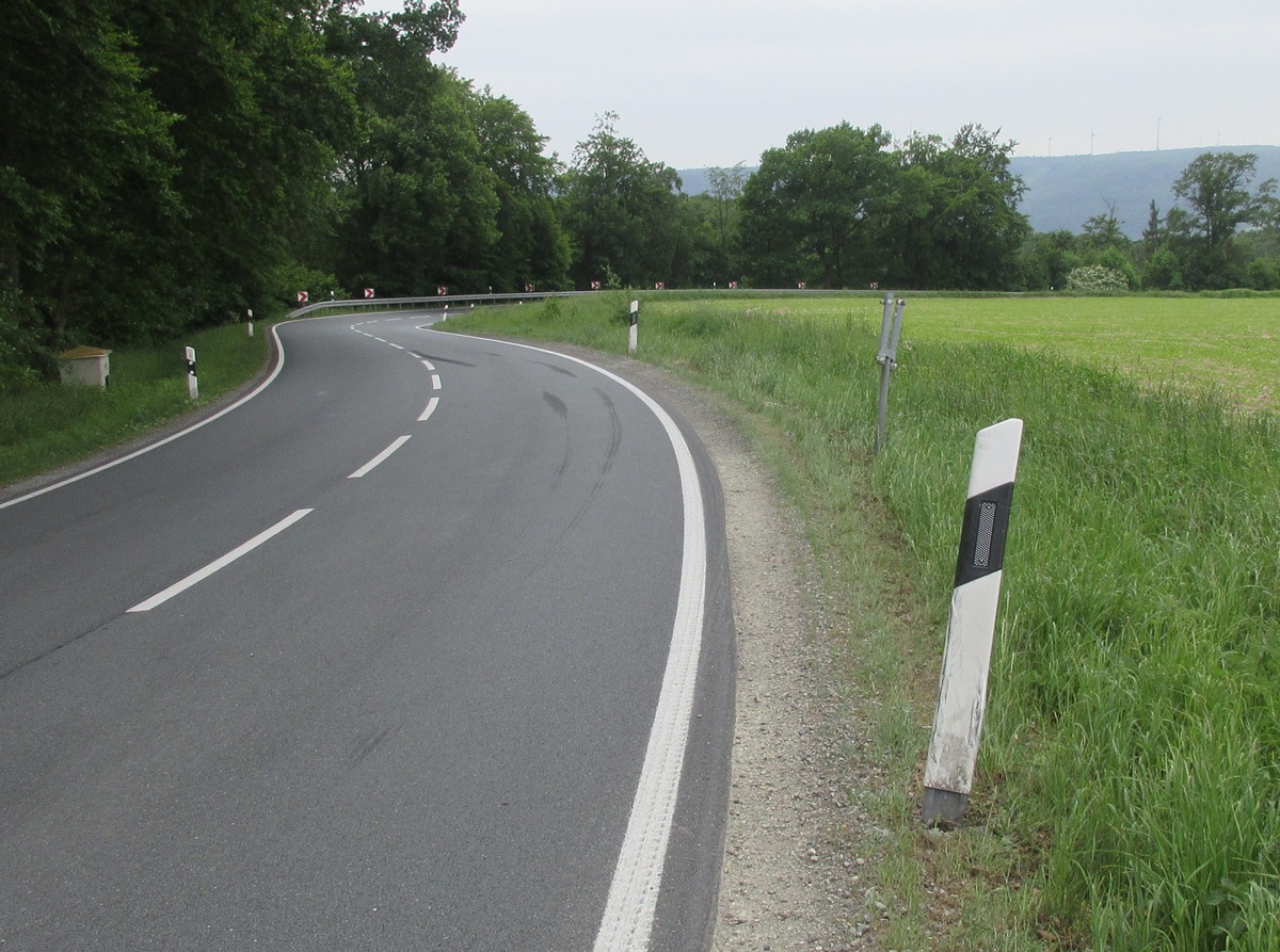 POL-HM: Zeugenaufruf zu einer Verkehrsunfallflucht; Kurvenleittafel und Leitpfosten beschädigt