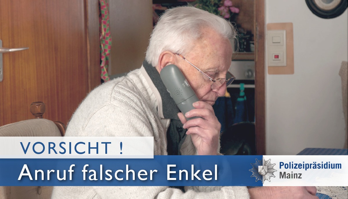 POL-PPMZ: Aufmerksame Seniorin durchschaut Enkeltrick, Polizei warnt vor Anrufern